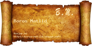 Boros Matild névjegykártya